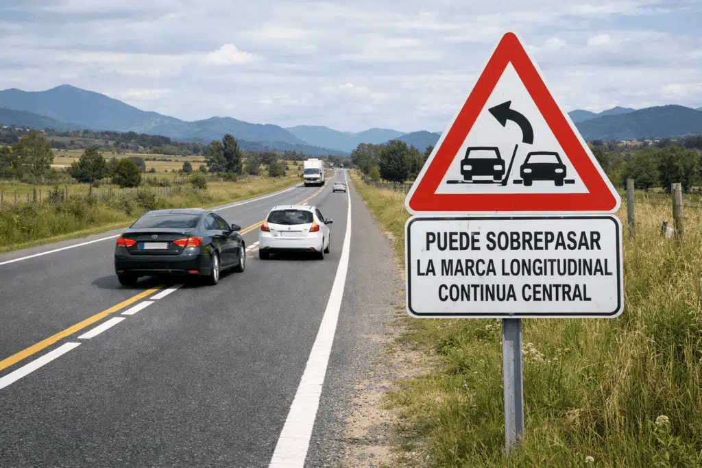 sobrepasar línea continua