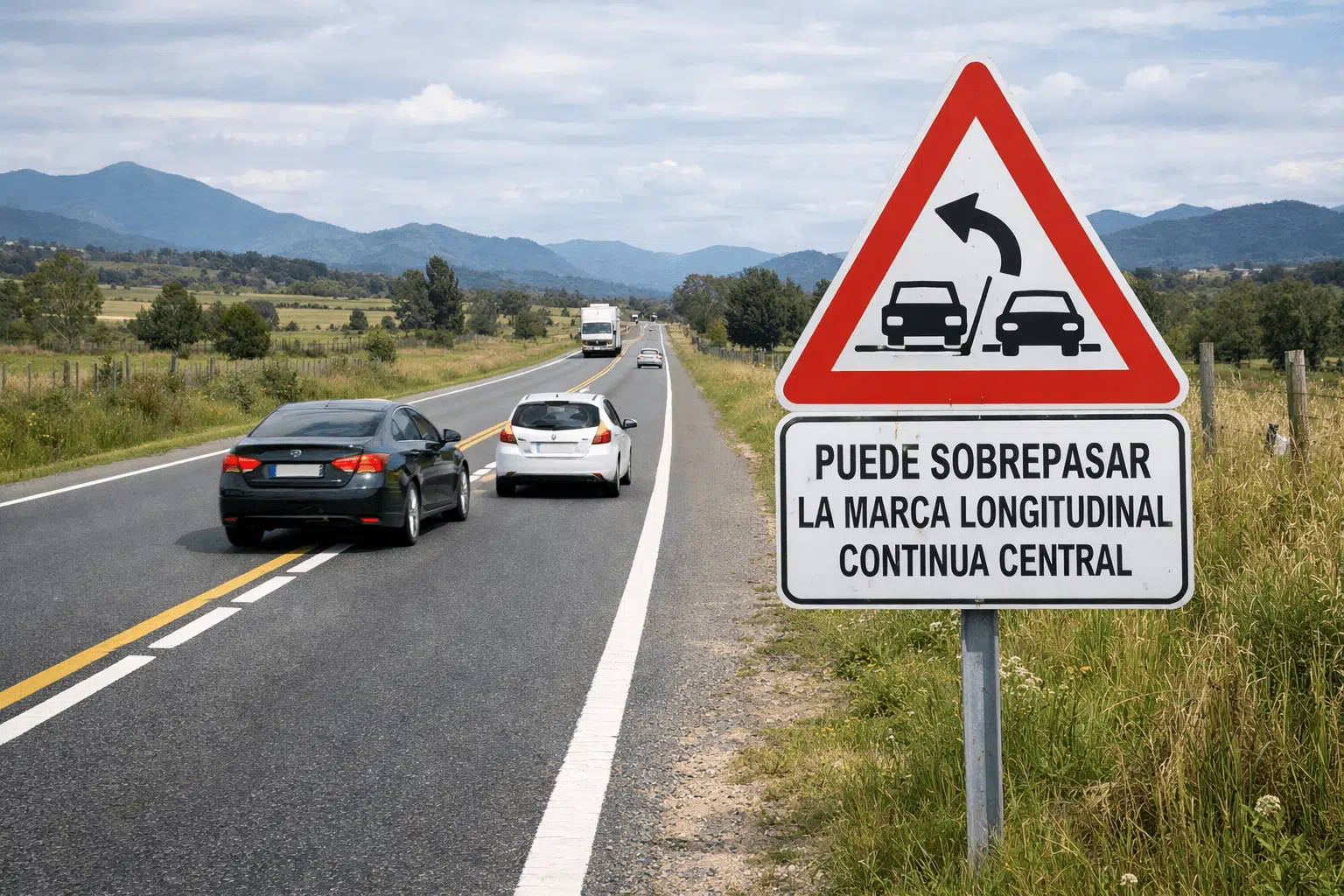 sobrepasar línea continua